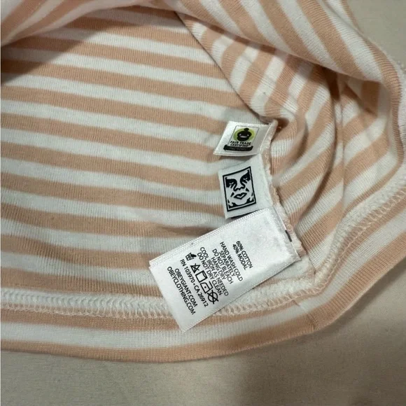 Obey Women’s Lightweight Sunny Stripe Crop Tank with Sun Embroidery Size Medium - Picture 6 of 8